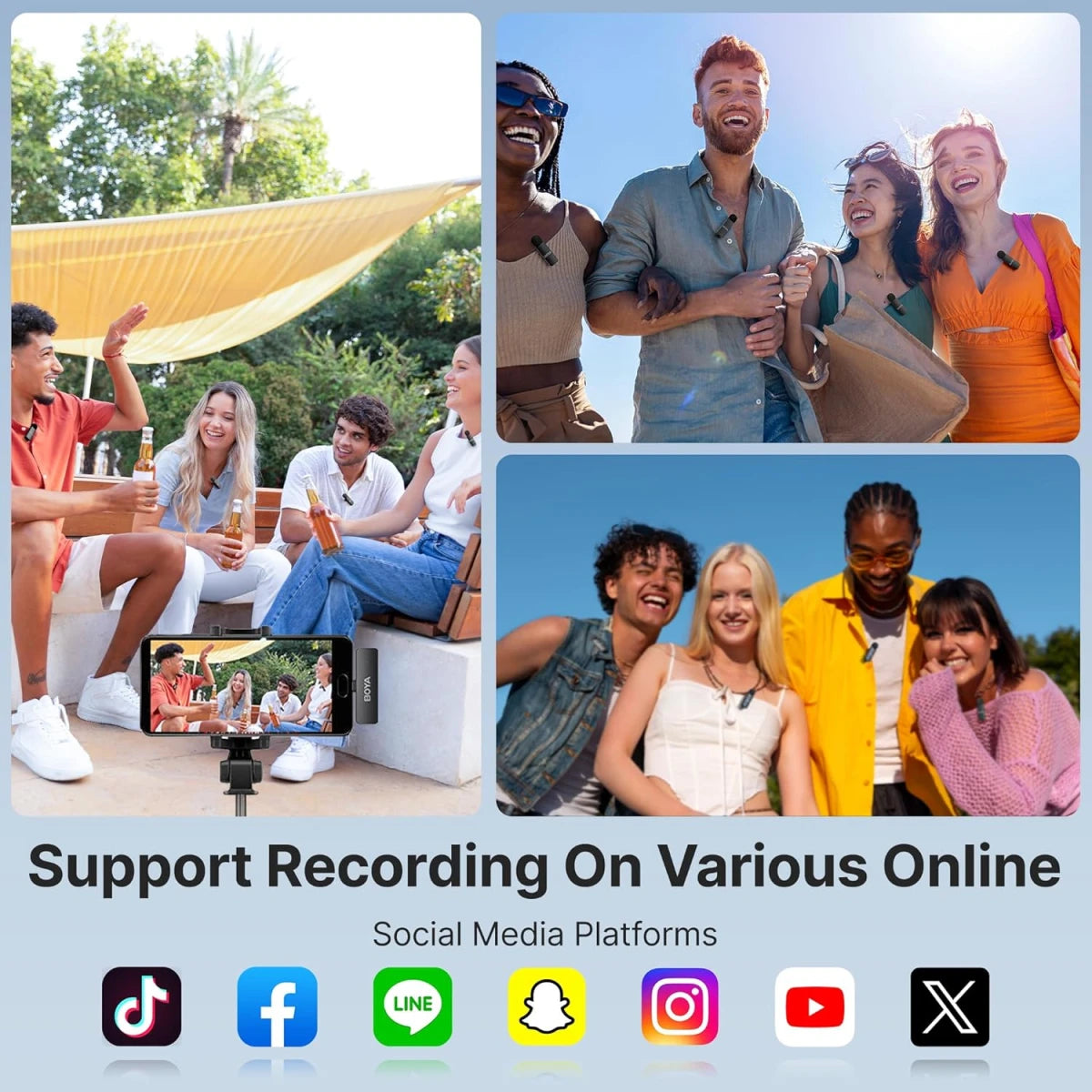 نظام ميكروفون لاسلكي فائق الصغر BOYA BY-V4U بأربعة ميكروفونات | USB-C