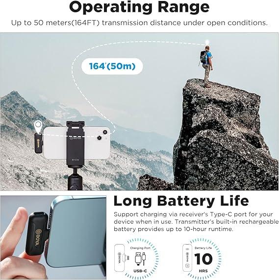 BOYA BY-WM3T2-D1 Mini 2.4GHz Wireless Microphone