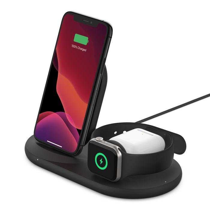 Belkin BoostCharge 3 in 1 Wireless Charger for Apple Devices - Black