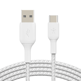 Belkin BoostCharge Braided USB C to USB A Cable  2m - White