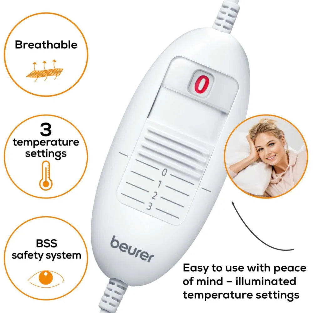 Beurer TS 19 Electric Heating Blanket with Ultra Comfort