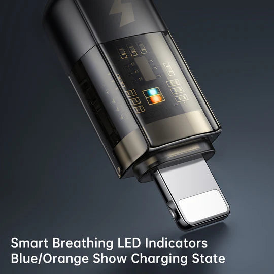 كابل مكدودو لايتينج 1.2 متر مع إيقاف التشغيل التلقائي وتصميم شفاف - أسود