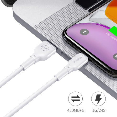 MCDODO Lightning Cable 1.2m Fast Charging & Durable - White