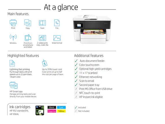 طابعة HP OfficeJet Pro 7740 متعددة الاستخدامات ذات التنسيق العريض