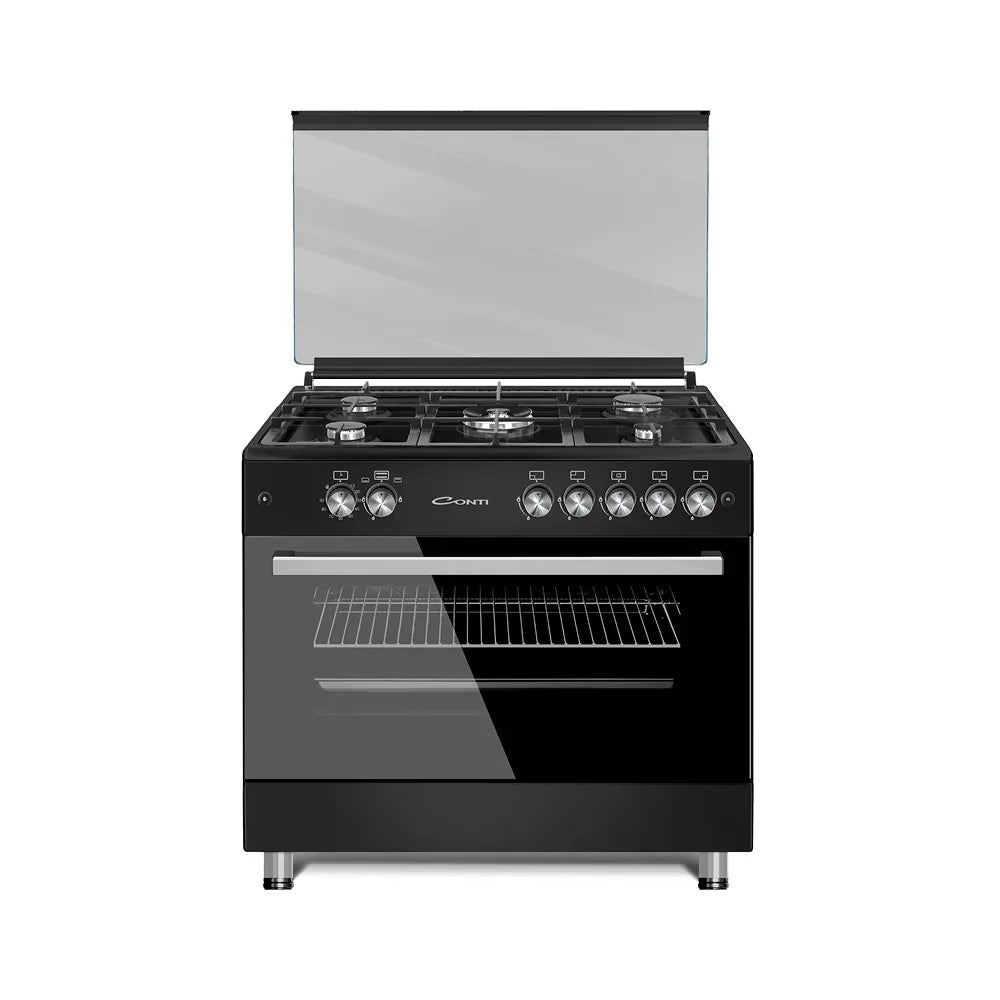 بوتاجاز غاز CONTI 90 سم – 5 شعلات بمشبك حديد الزهر