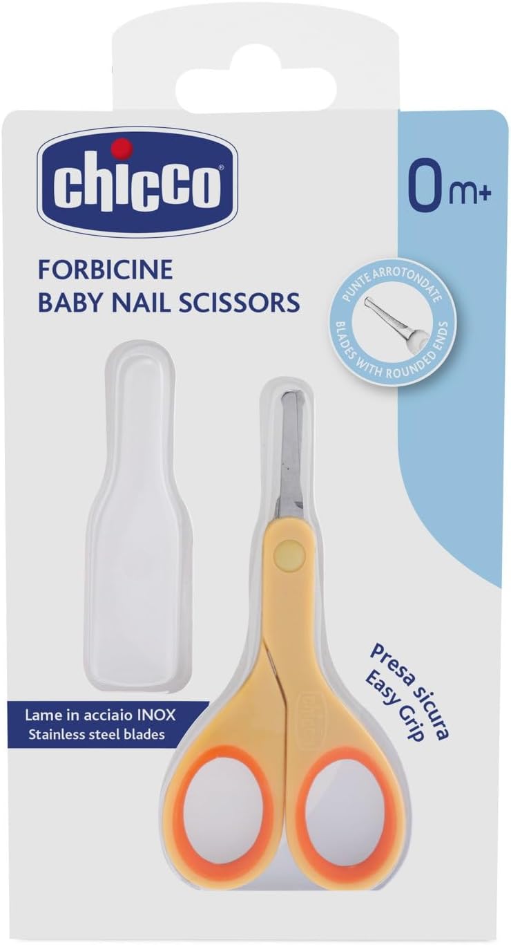 Chicco Baby Nail Scissors Safe & Stainless Steel - Orange