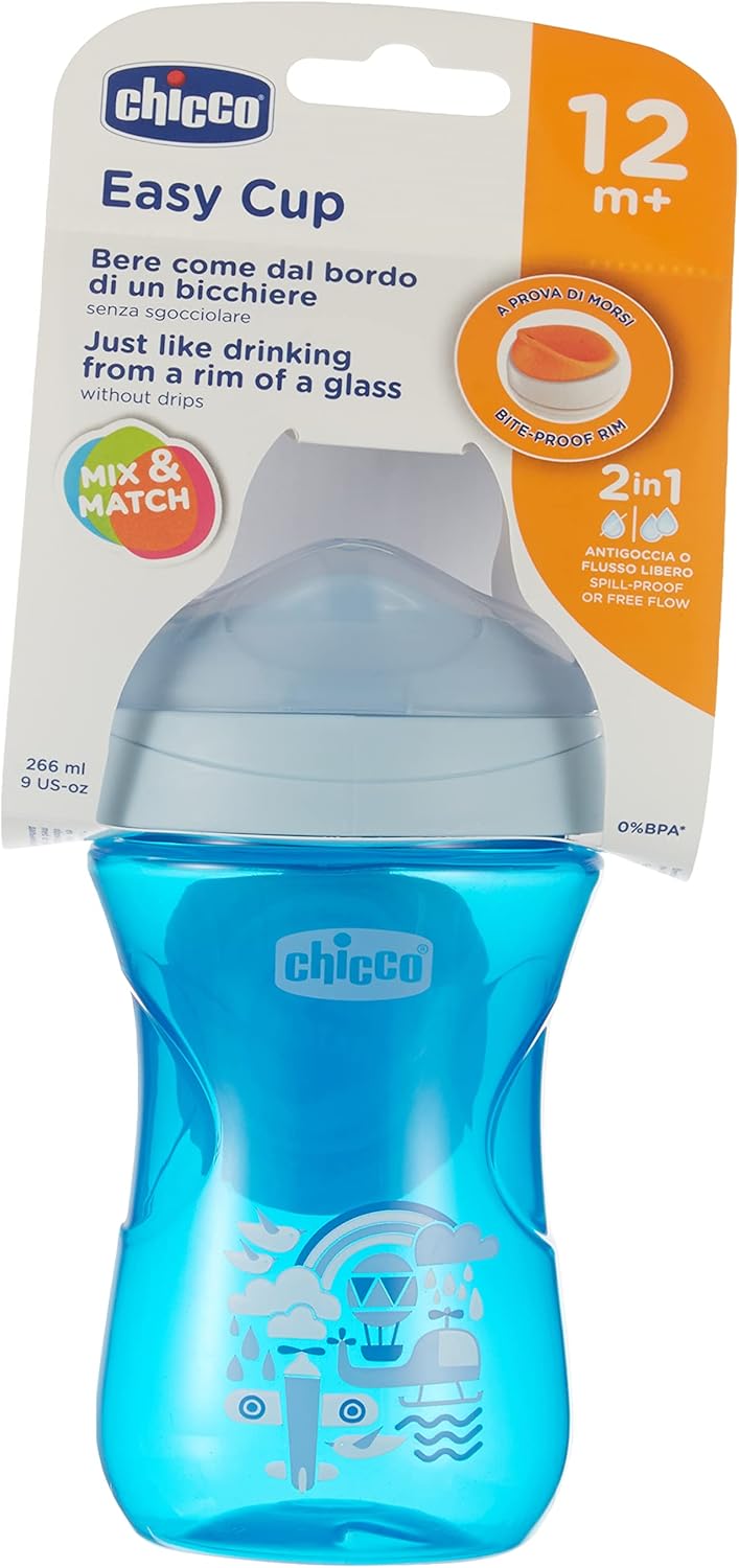 Chicco Easy Cup 12M+ BOY PACK2 Leak-Proof