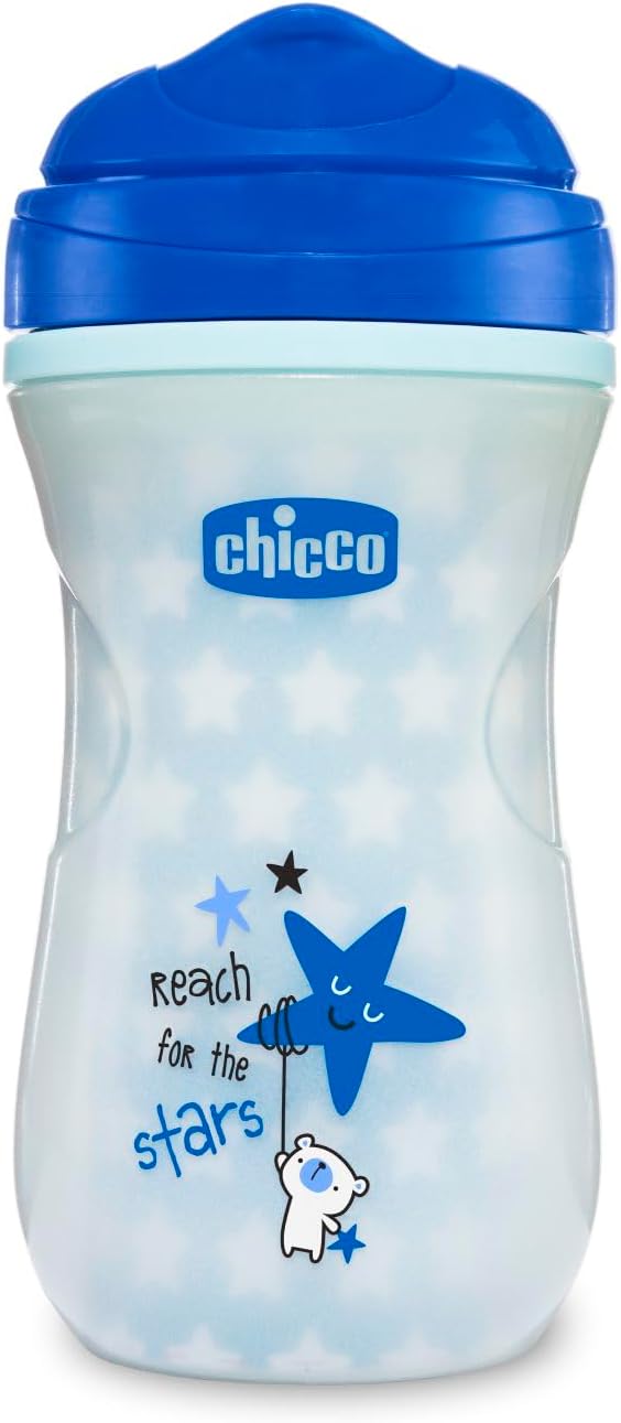 Chicco Glowing Cup 14M+ Leak-Proof & Keeps Drinks Warm - Light Blue