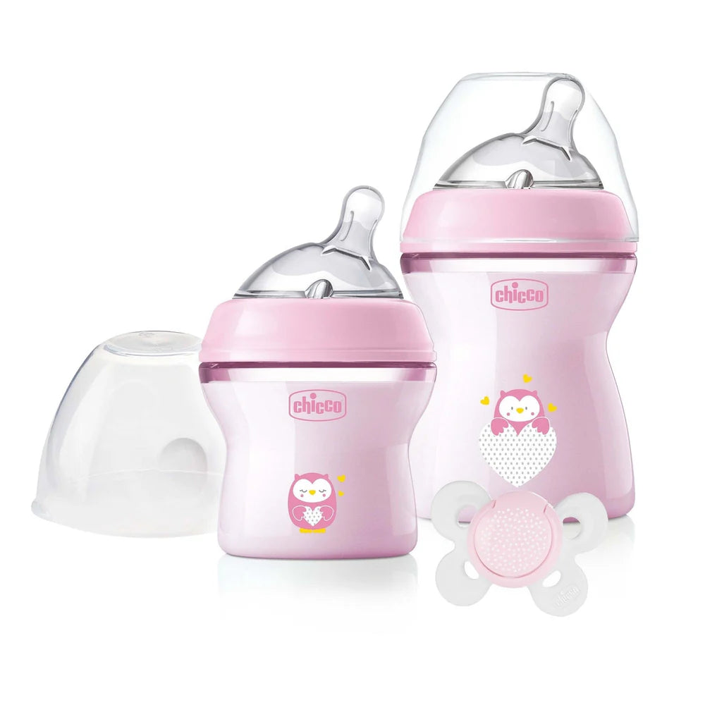 Chicco Natural Feeling Gift Set Baby Girl Anti-Colic - Pink
