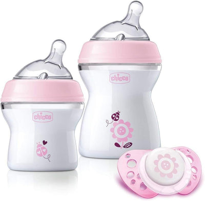 Chicco Natural Feeling Gift Set baby girls Feeding Kit - Pink