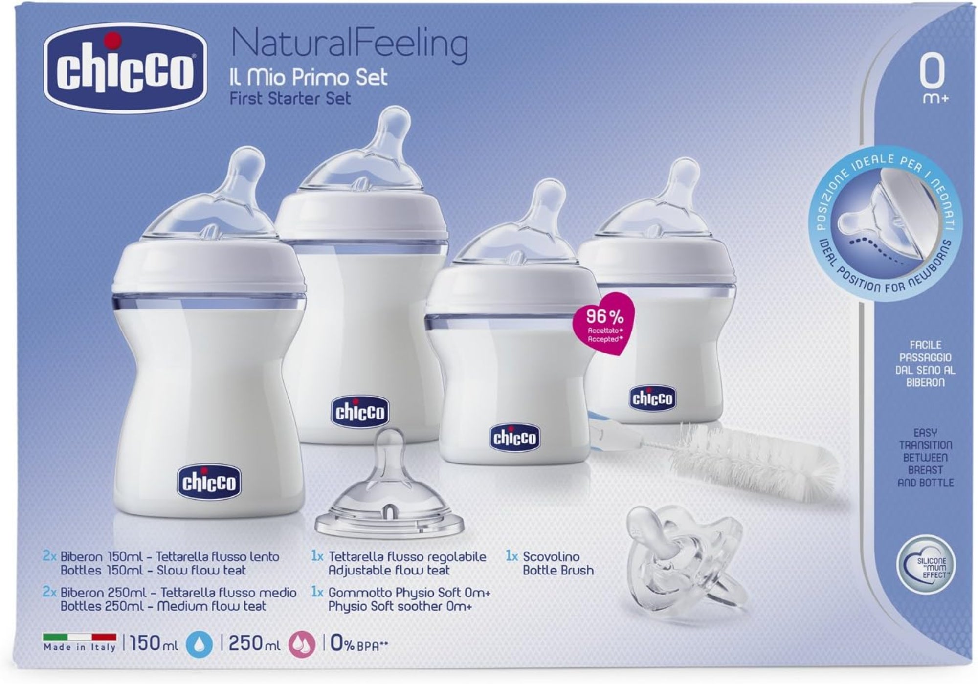 Chicco Natural Feeling Large Set Anti-Colic Baby Bottle