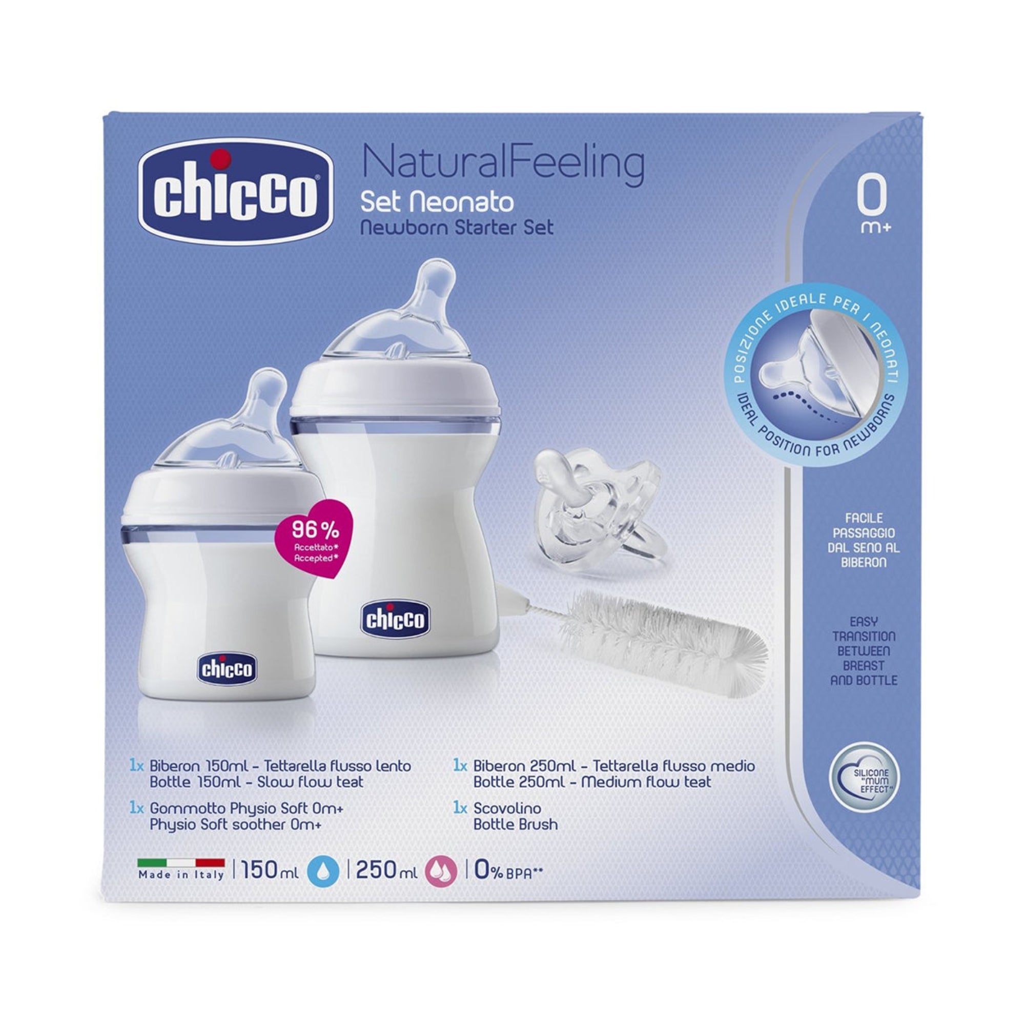 Chicco Natural Feeling Small Set Anti-Colic Baby Bottle