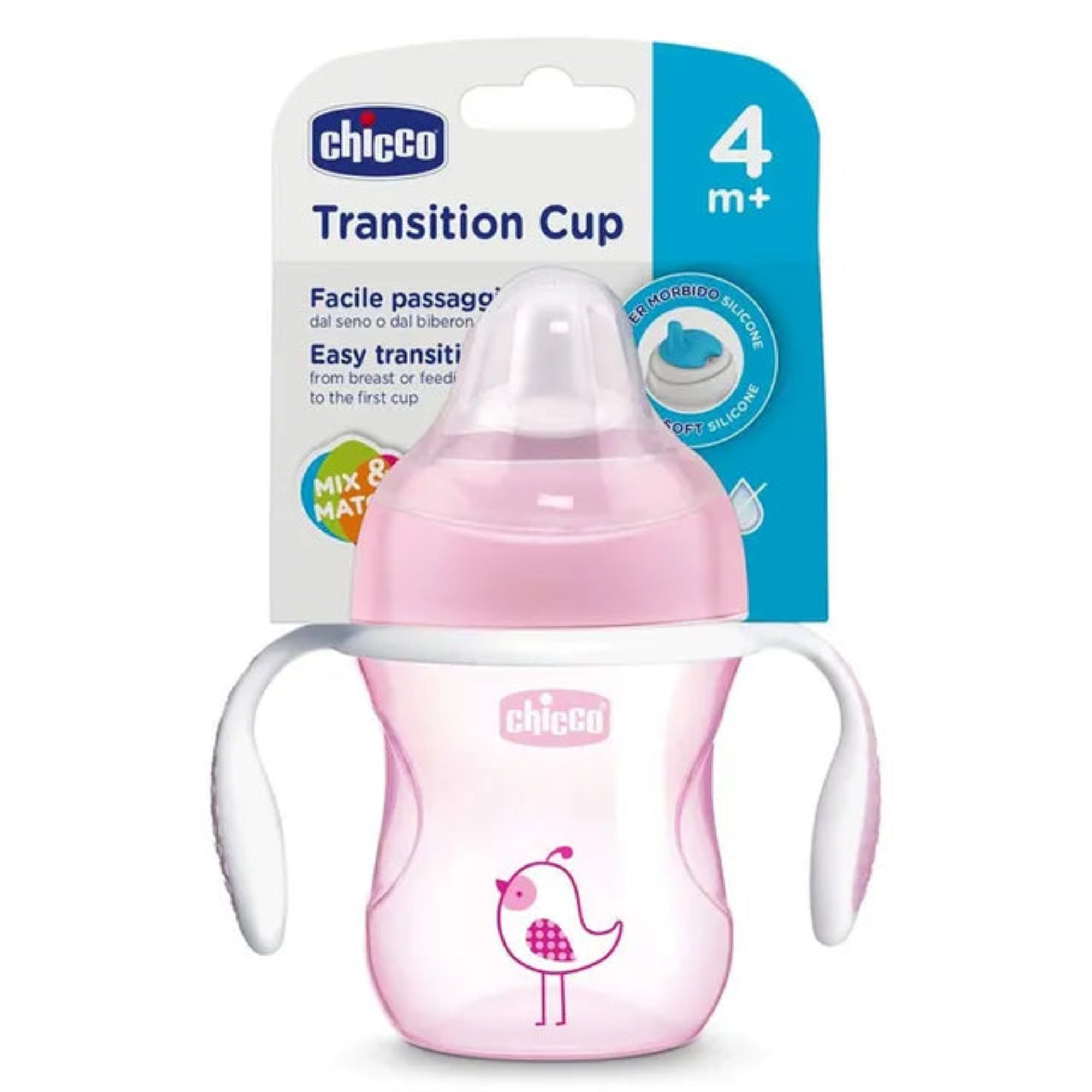 Chicco Transition Cup 4M+GIRL PACK1 Spill-Proof Design