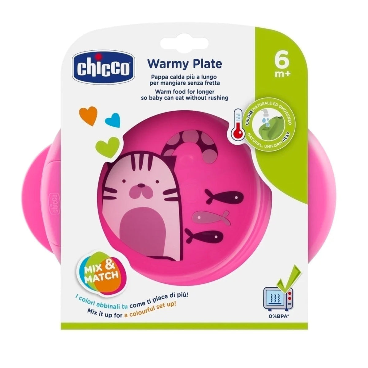 Chicco Warmy Plate 6M+ Girl Keeps Food Warm & Safe - Pink