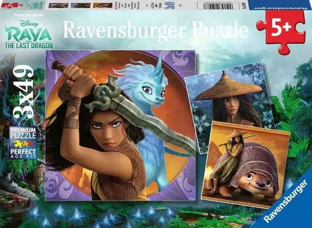 Ravensburger Raya and the Last Dragon Puzzle - 3x49 Pieces | Children's Jigsaw