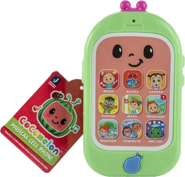CoComelon Musical Cell Phone Toy for Kids Roleplay Fun - Green