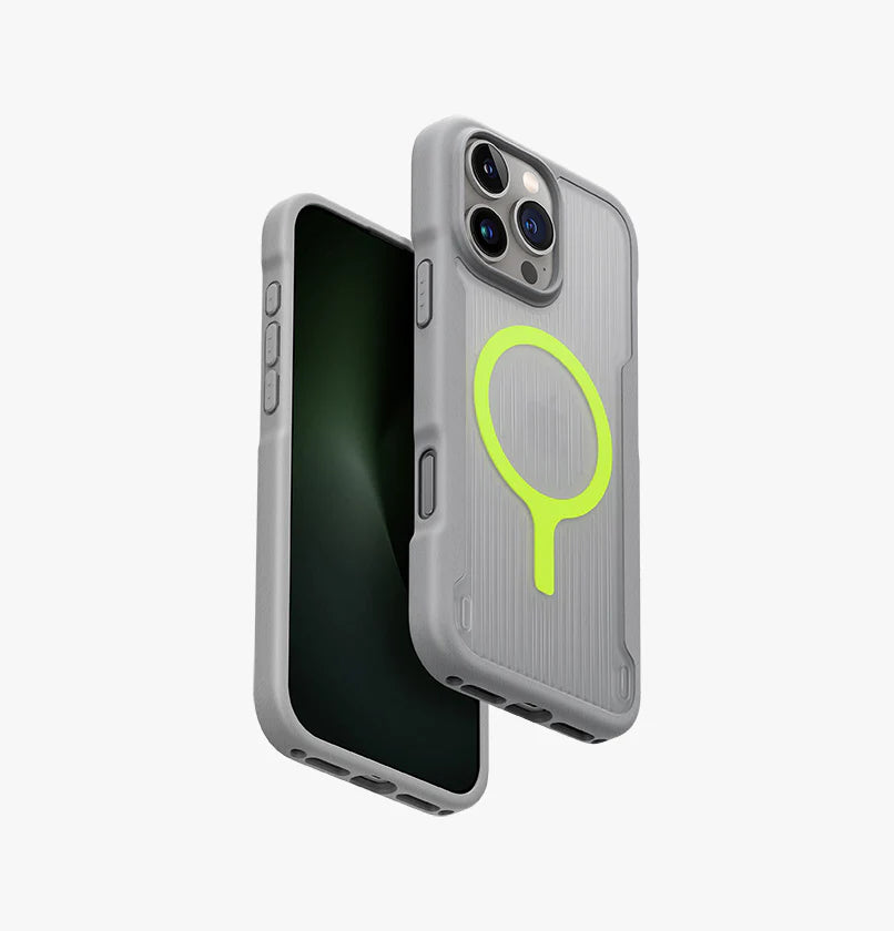 كفر UNIQ COMBAT ACTIVE لهاتف iPhone 16 Pro MagClick لون Stone Grey