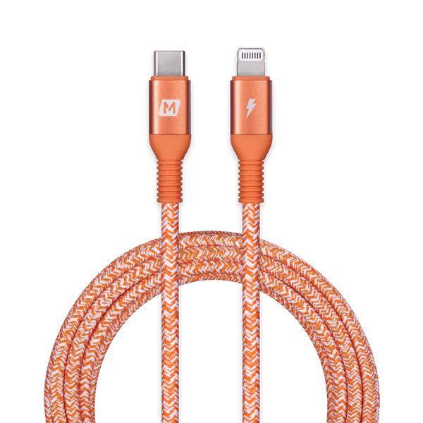 Momax Elite Link USB-C to Lightning Nylon Braided Cable Fast Charging Cable 2.2M - coral red