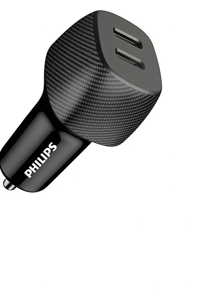 شاحن سيارة Philips 60W USB-C مزدوج 20V – بدون كابل