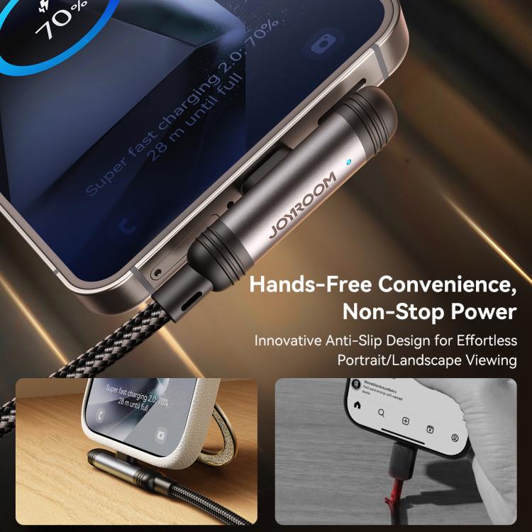 كابل جويروم من النوع سي، 60 واط، 90 درجة، 1.2 متر - شحن سريع (أسود)