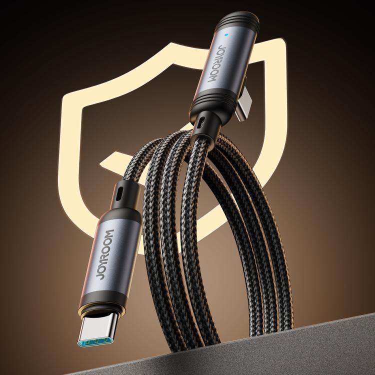 كابل جويروم من النوع سي، 60 واط، 90 درجة، 1.2 متر - شحن سريع (أسود)