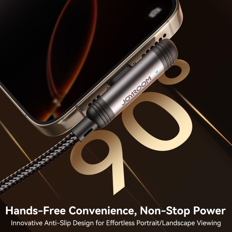 كابل جويروم من النوع سي إلى لايتننج بقوة 30 وات - بزاوية 90 درجة، بطول 1.2 متر