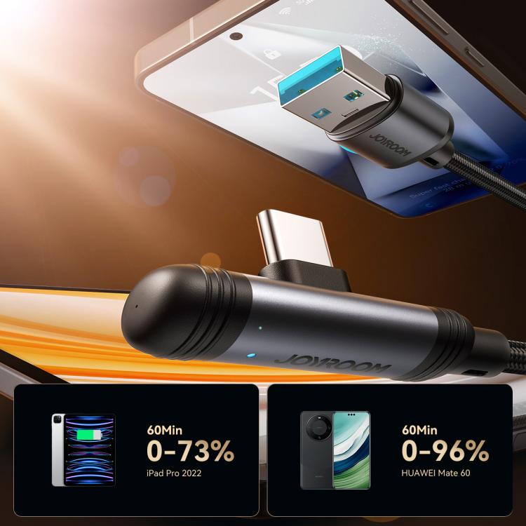 كابل شحن سريع جويروم USB إلى تايب سي بزاوية 90 درجة - 1.2 متر، 3 أمبير