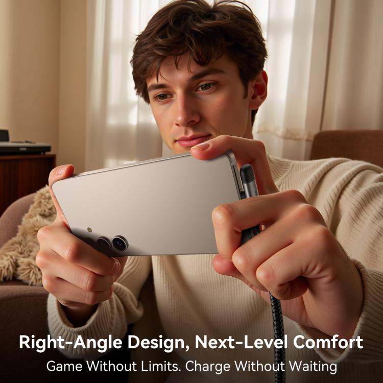 كابل شحن سريع جويروم USB إلى لايتننج 3A 90° بطول 1.2 متر