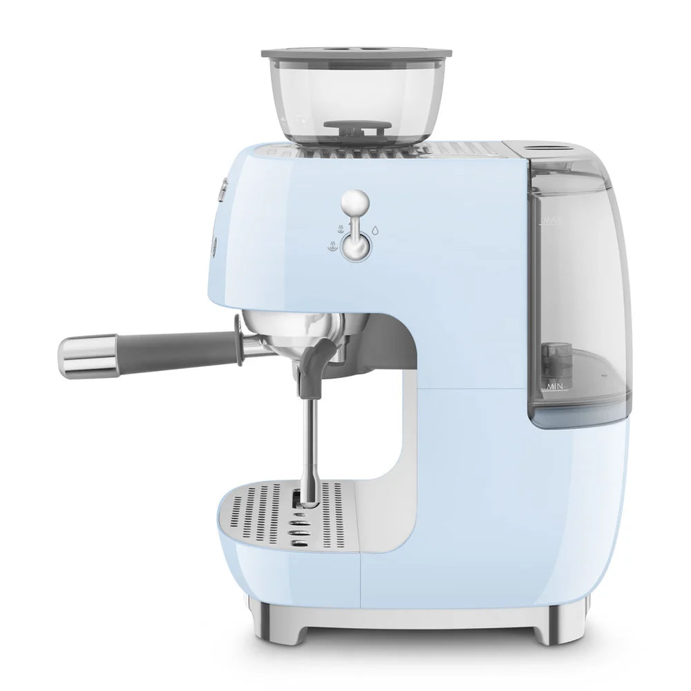 Smeg Manual Espresso Coffee Machine with Grinder 50's Style – Pastel Blue | EGF03PB