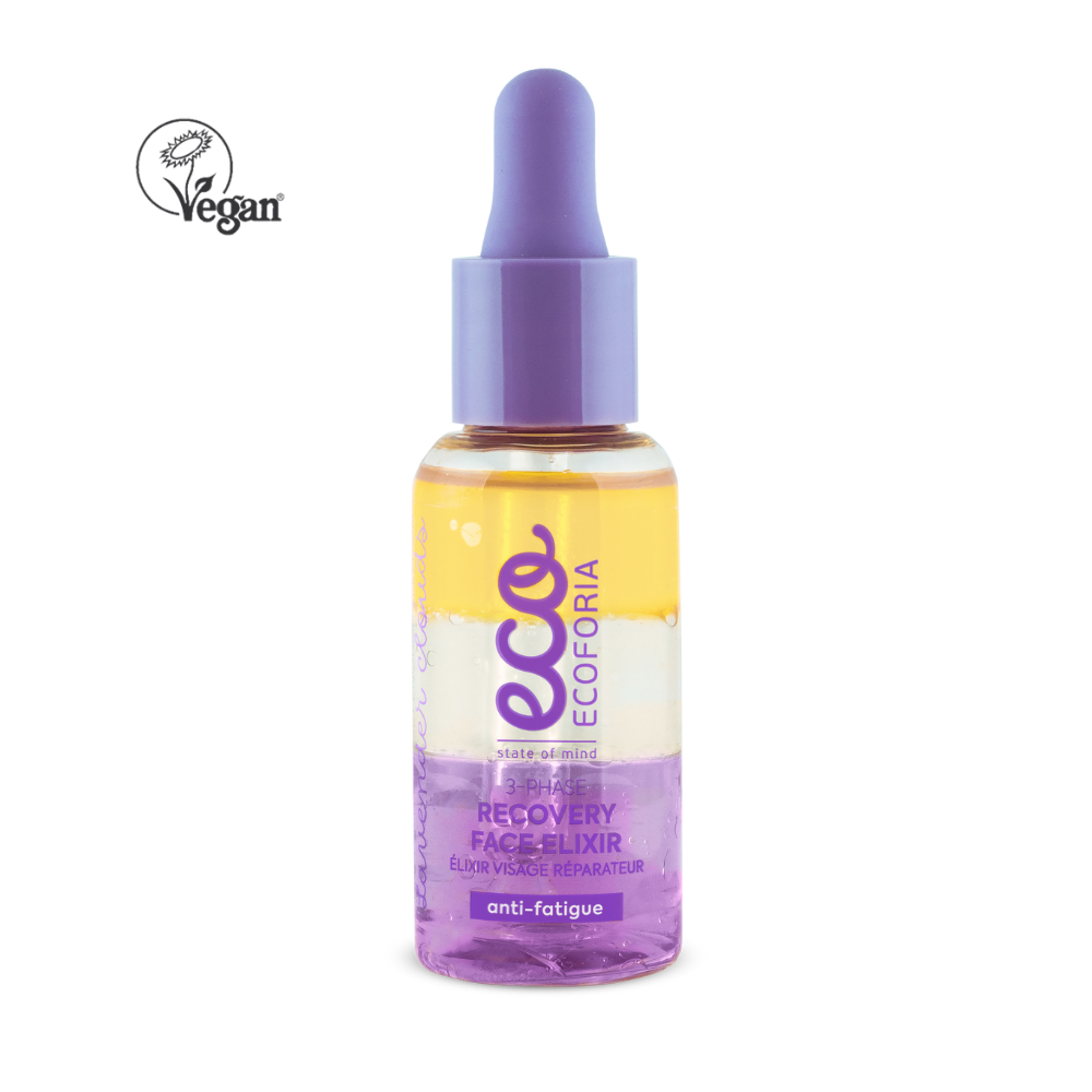Ecoforia 3-Phase Face Elixir – Lavender Recovery Serum | 30ml