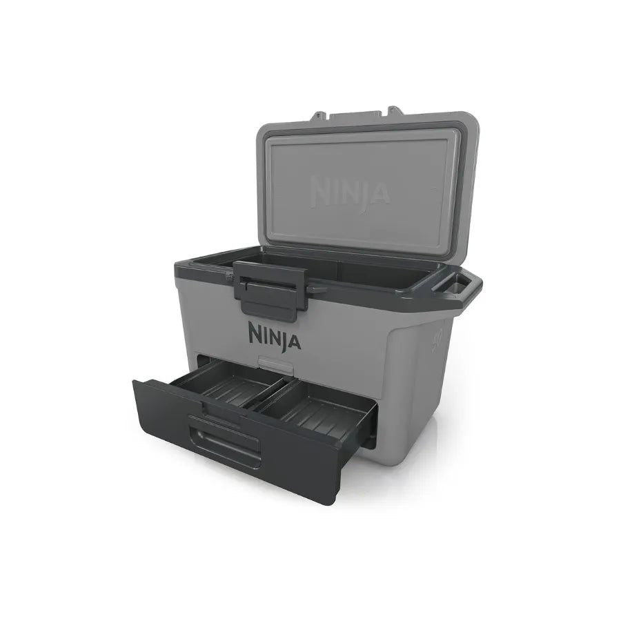 Ninja FrostVault 47L Hard Cooler – Dry Zone Drawer, 80-Can Capacity | Slate Grey