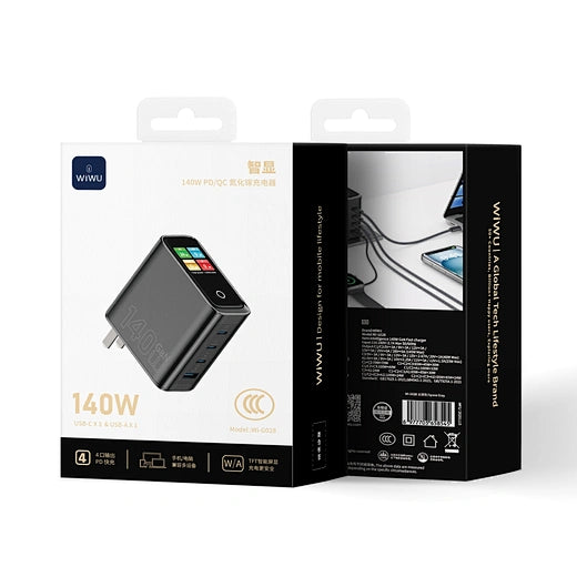 شاحن WiWU 140W GaN بعرض ذكي 3C1A سريع وآمن