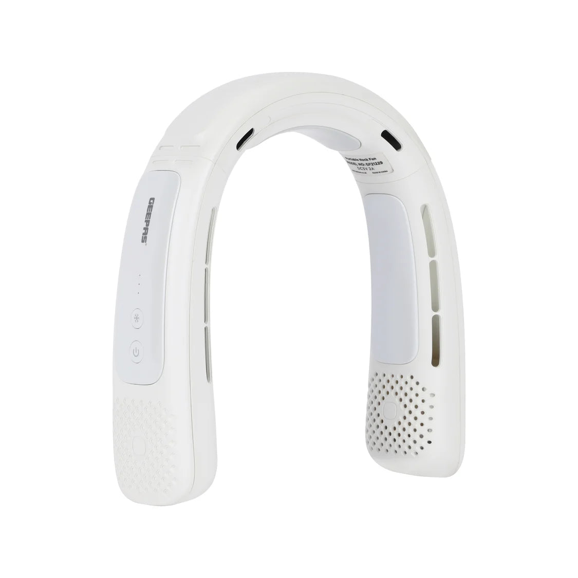 Geepas Rechargeable Cool Collar Neck Fan, 3 Speeds, 12H Runtime, White GF21229