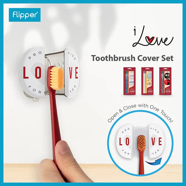 فرشاة أسنان Flipper 2 في 1 مع غطاء | مزدوجة الأزرق والأحمر