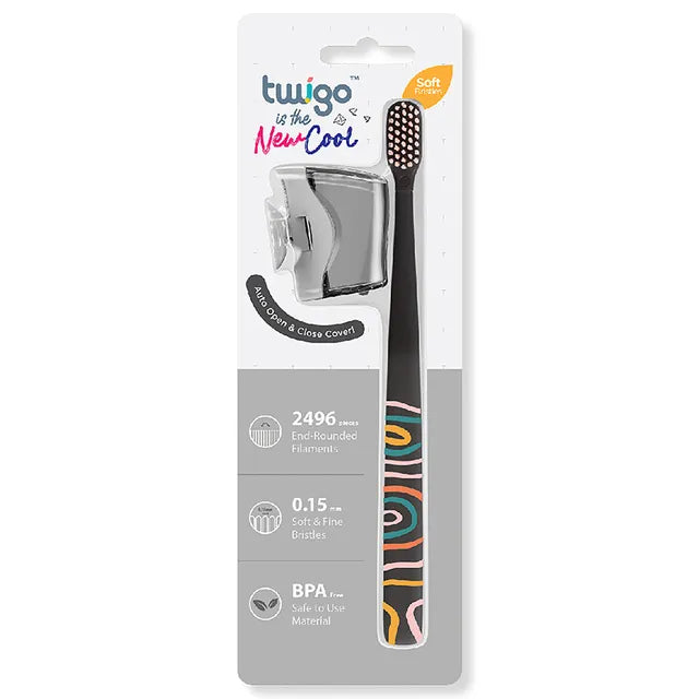 فرشاة أسنان Flipper Twigo مع غطاء | لون سموك