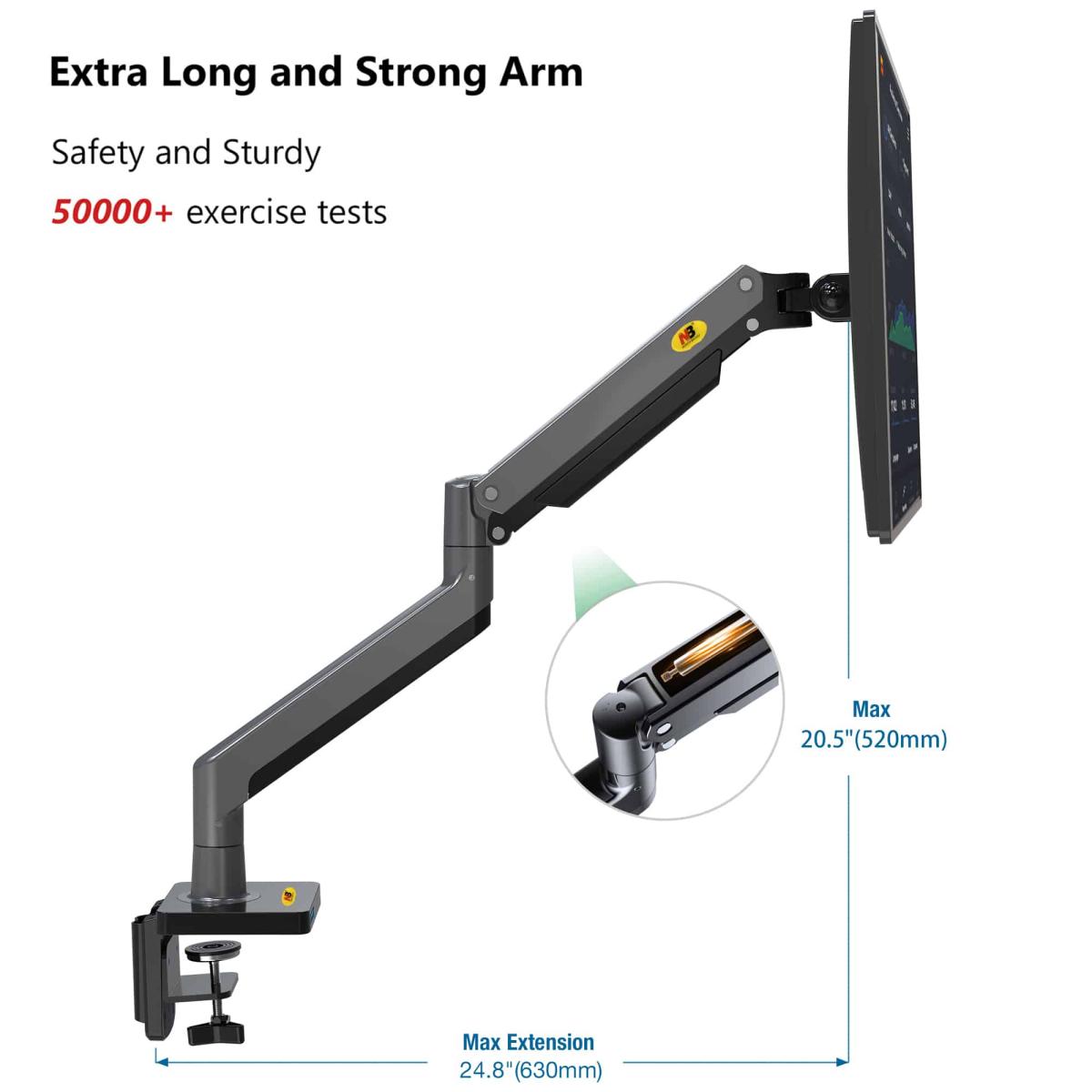 حامل شاشة North Bayou G45 Gas Spring مقاس 27-40 بوصة أسود