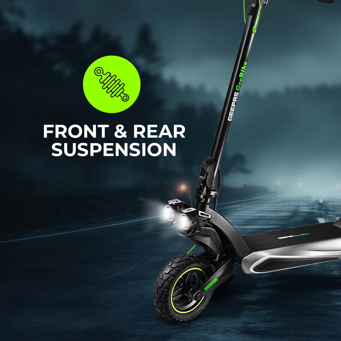 Geepas GeeBike 10" Foldable Electric Scooter, 45km/h, Black GEST63089