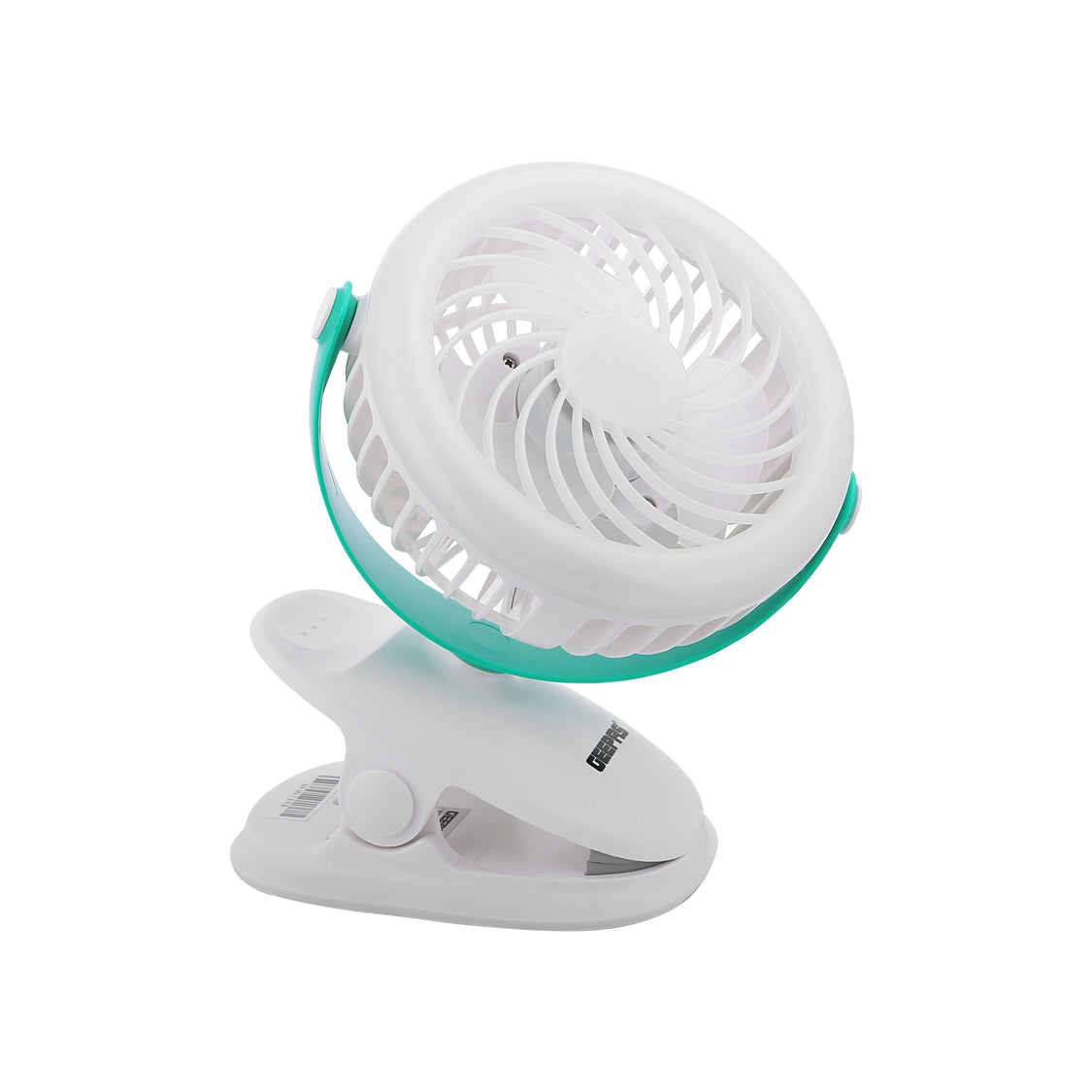Geepas Rechargeable 2-in-1 Clip & Desk Fan, 36-LED Light, 7H Runtime, 1200mAh GF21137