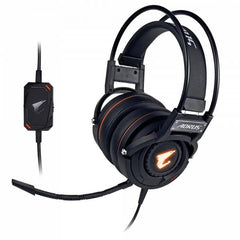 سماعة رأس GIGABYTE AORUS H5 RGB Stereo Gaming Comfort، ميكروفون قابل للفصل والانحناء، عناصر تحكم صوت مدمجة
