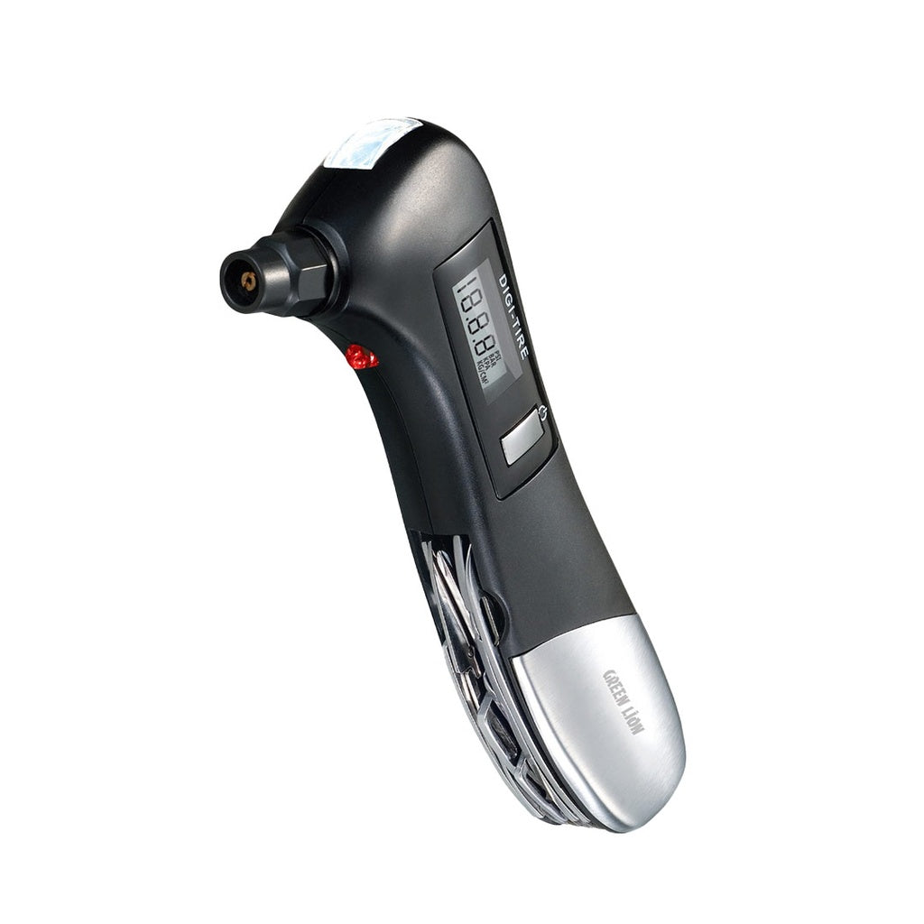 Green Lion 9-in-1 Digital Tire Pressure Gauge Rescue Tool – Black