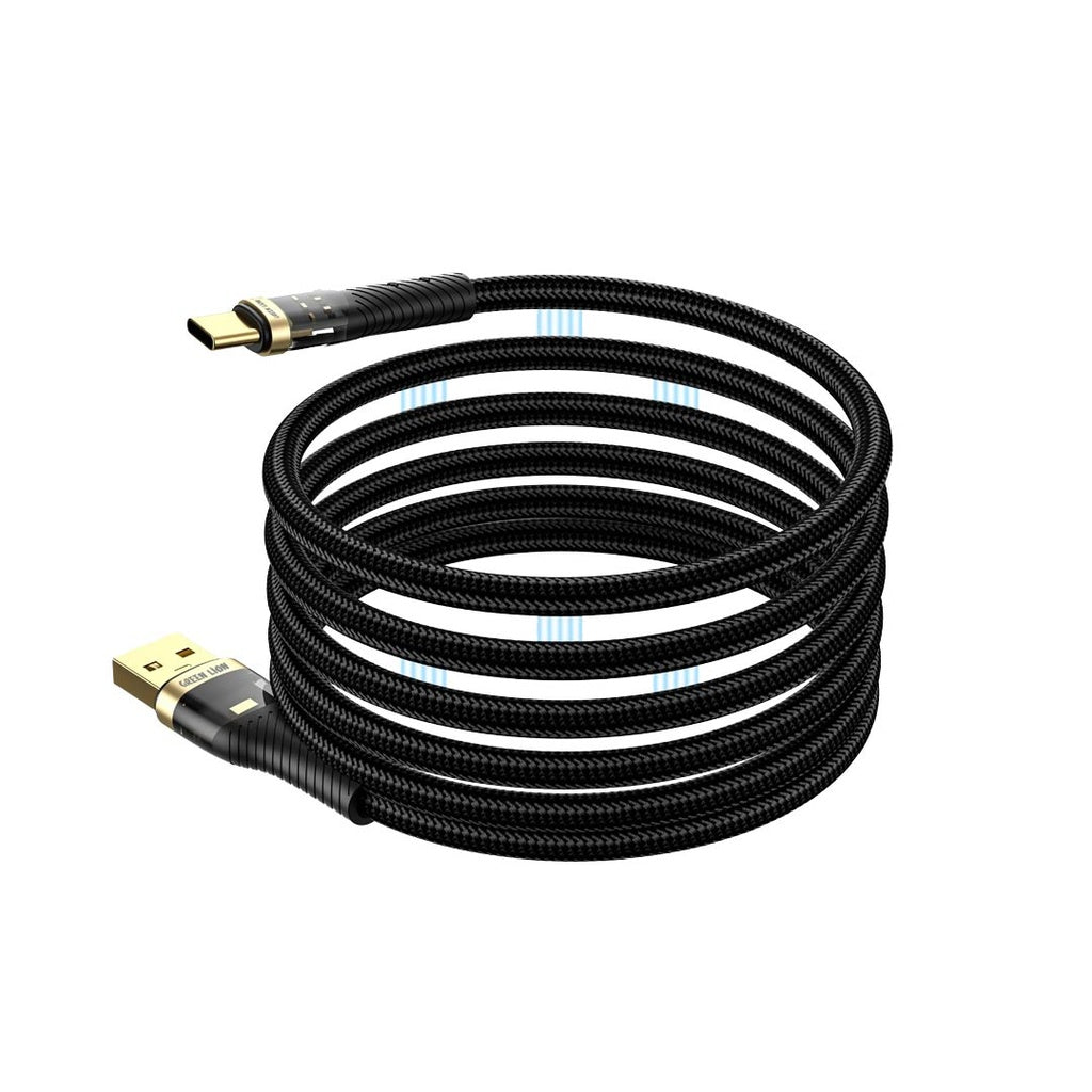 Green Lion Magnetic USB-A to USB-C Cable 15W 1M – Black