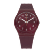 Swatch Rednel Maroon Rubber Maroon Dial For Women