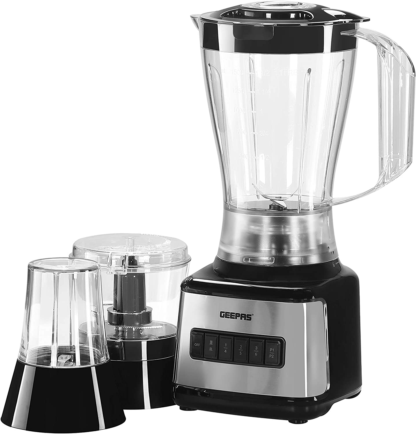 Geepas 3-in-1 Blender 500W 1.5L 8 Speeds