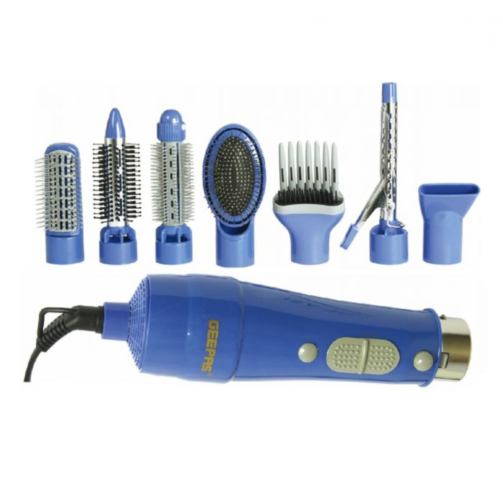 Geepas 8-in-1 Hair Styler Hot Air Brush Cool Function Overheat Protection