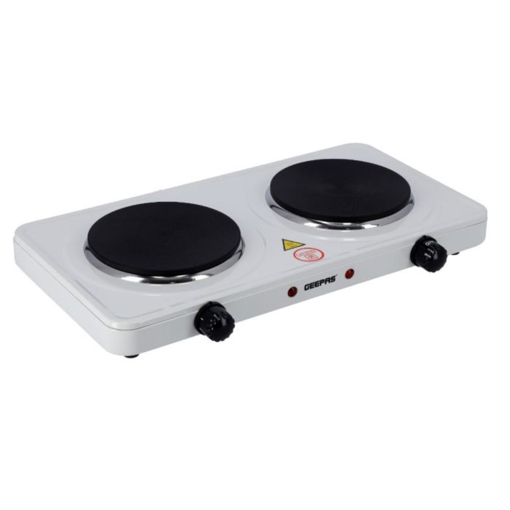 Geepas Double Hot Plate Portable Electric Hob with Auto-Thermostat