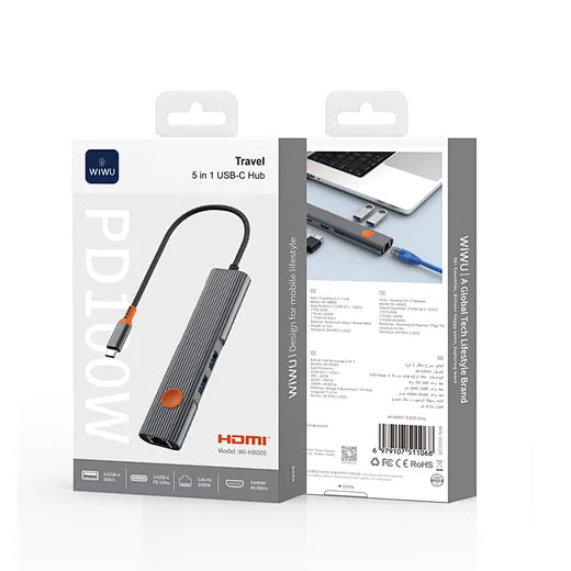 هاب WiWU Travel 5 في 1 USB-C Wi-HB005