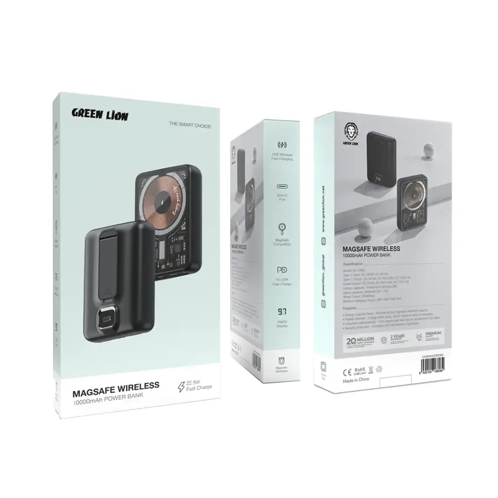 باور بانك Green Lion Chambers MagSafe بسعة 10000mAh – شحن لاسلكي مغناطيسي أنيق