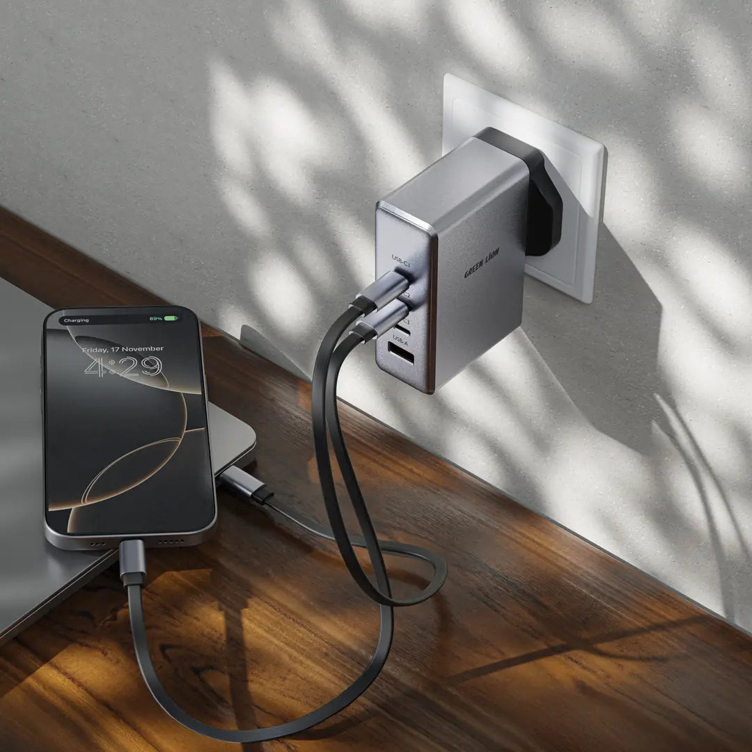 شاحن جداري Green Lion GaN 100W - شحن سريع وأمان عالي