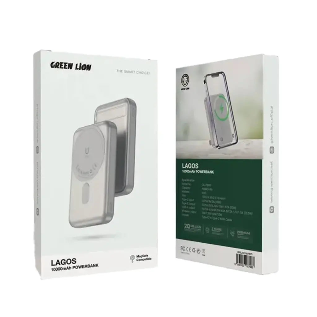 باور بانك Green Lion LAGOS لاسلكي 10000mAh مع حامل وماغسيف