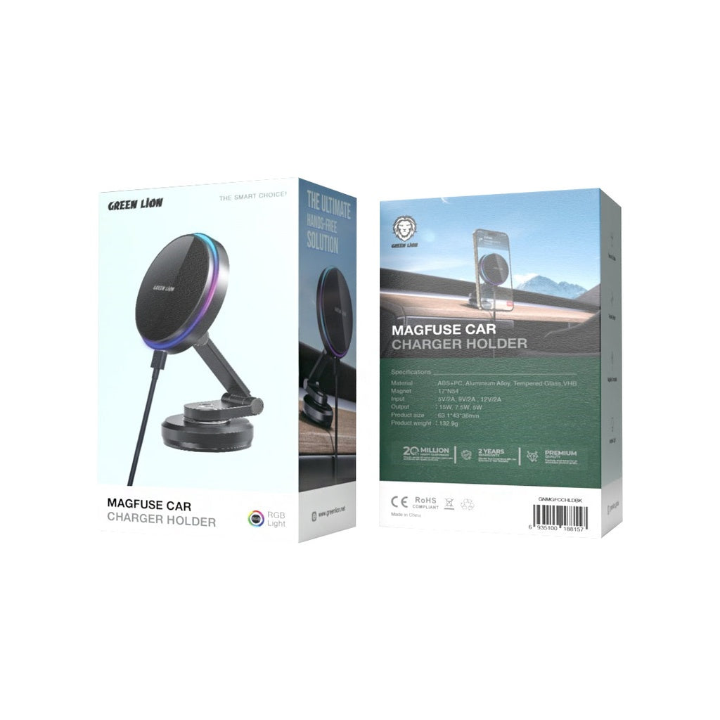 حامل شاحن السيارة Green Lion Magfuse - أسود